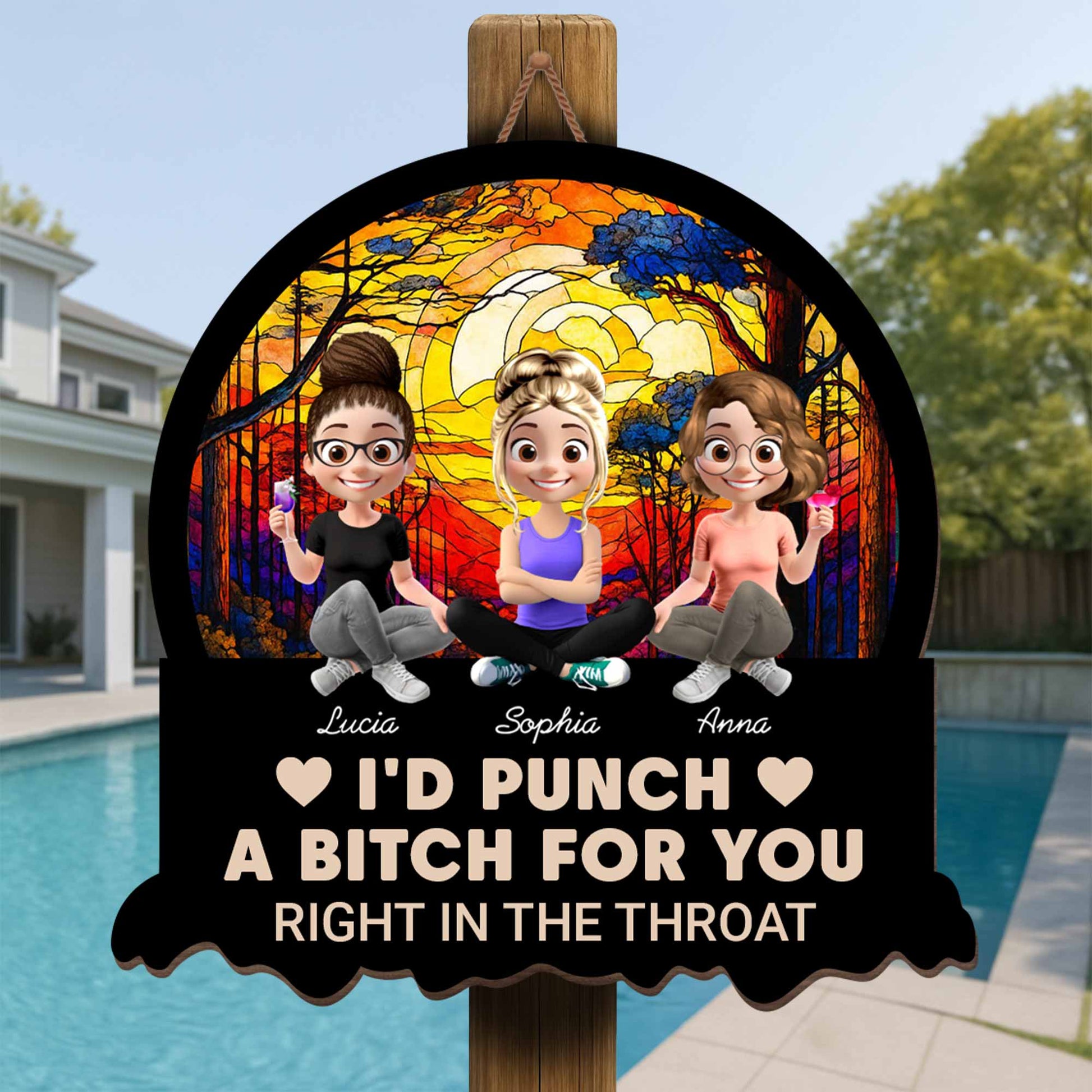 I'd Punch A B***h For You, Stained Glass Window Design