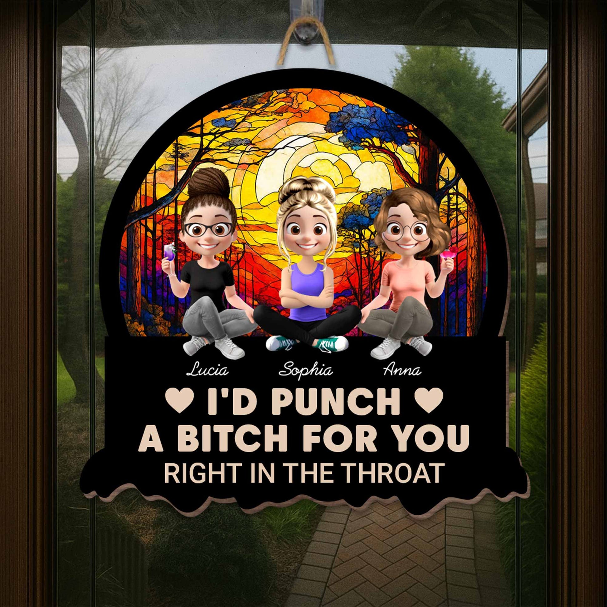 I'd Punch A B***h For You, Stained Glass Window Design
