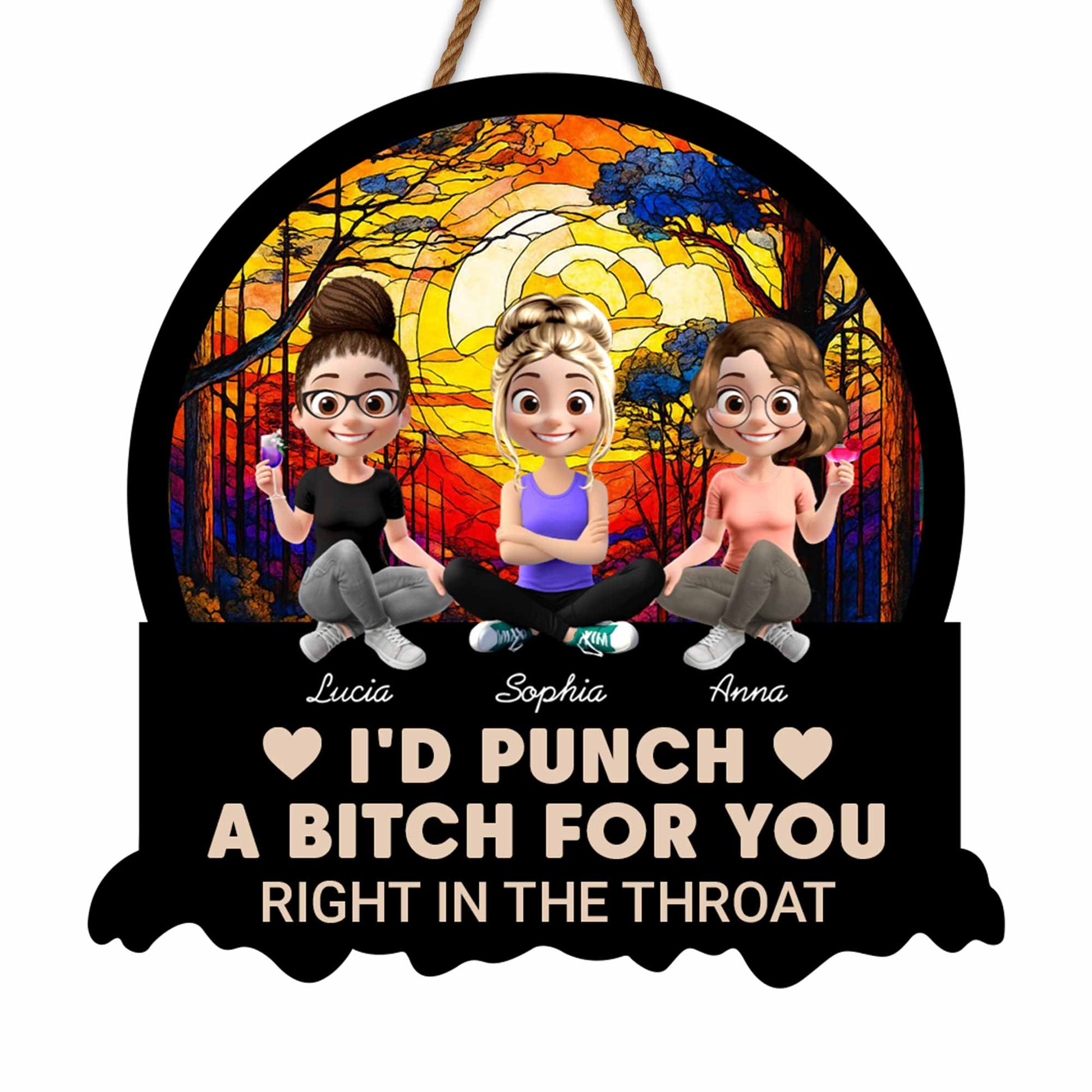 I'd Punch A B***h For You, Stained Glass Window Design