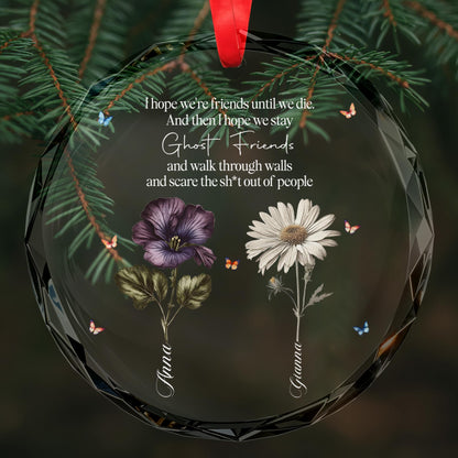 Ghost Friends Quote with Flowers and Butterflies