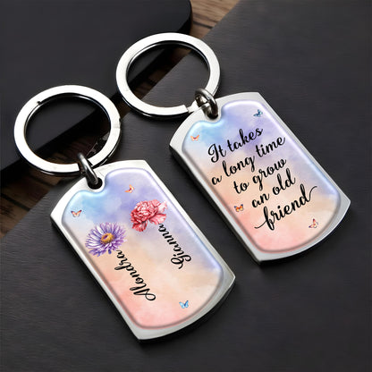 It Takes a Long Time to Grow an Old Friend Butterfly Flower Design