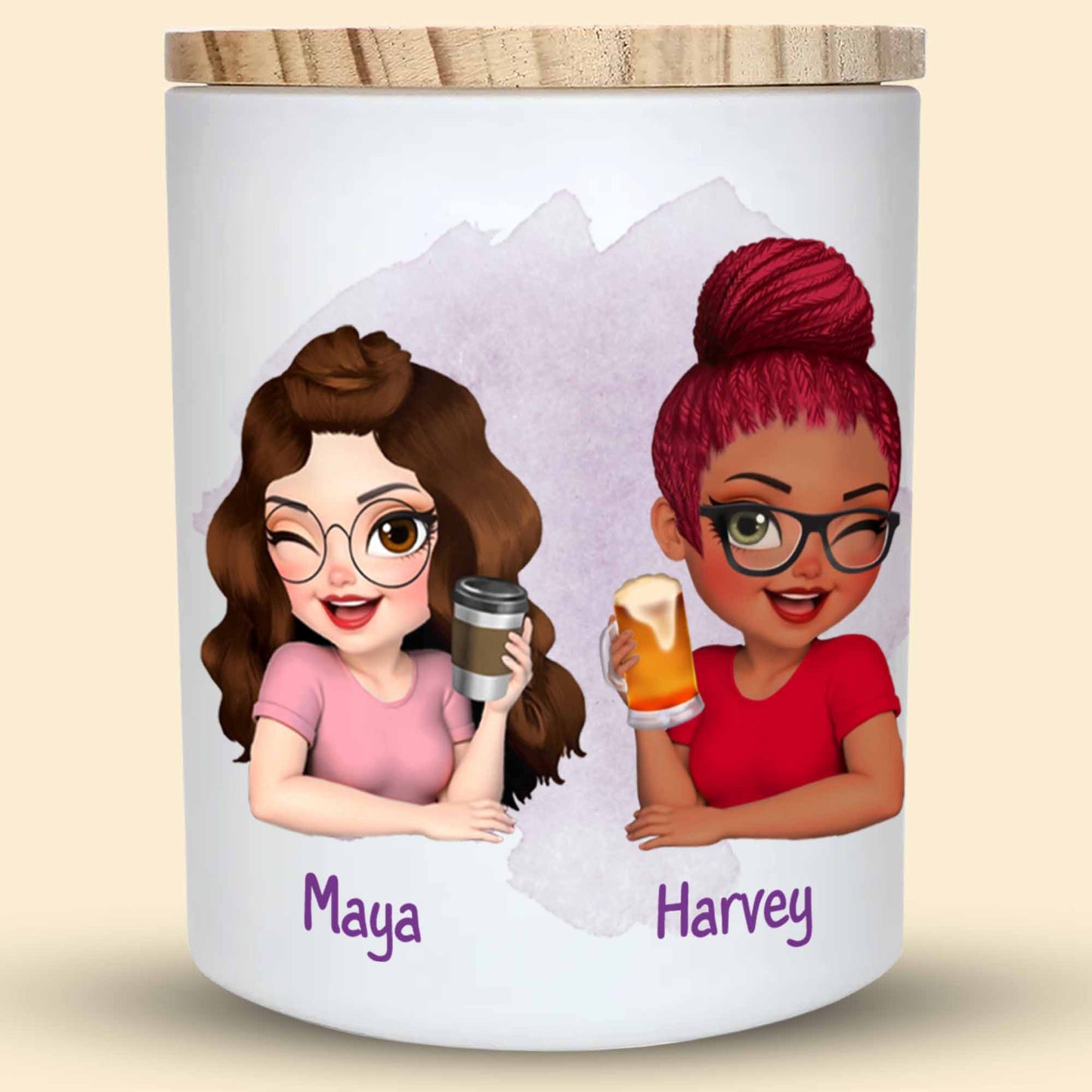 Nuestra amistad es como esta vela, brillante y cálida - Tarro de cristal personalizado con LED - BST025_LEJAR