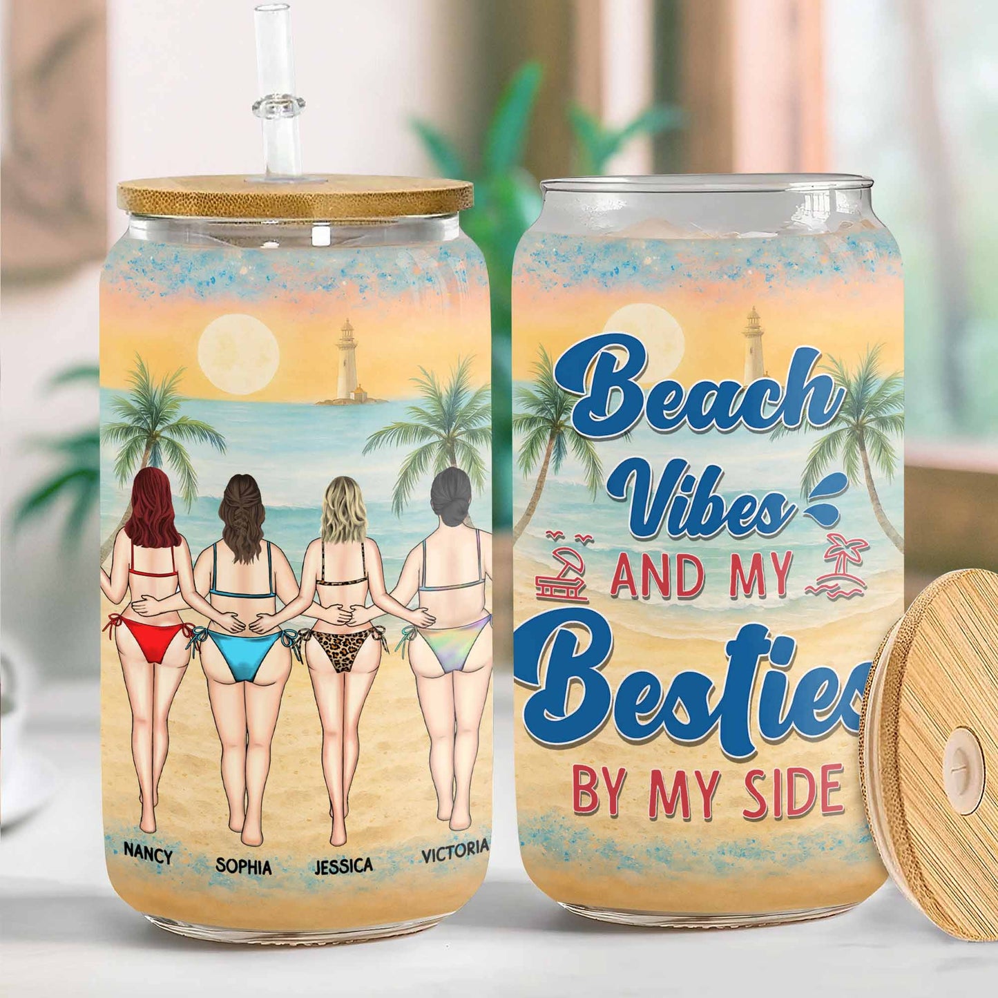 Beach Vibes And My Besties, Sunset And Palm Trees