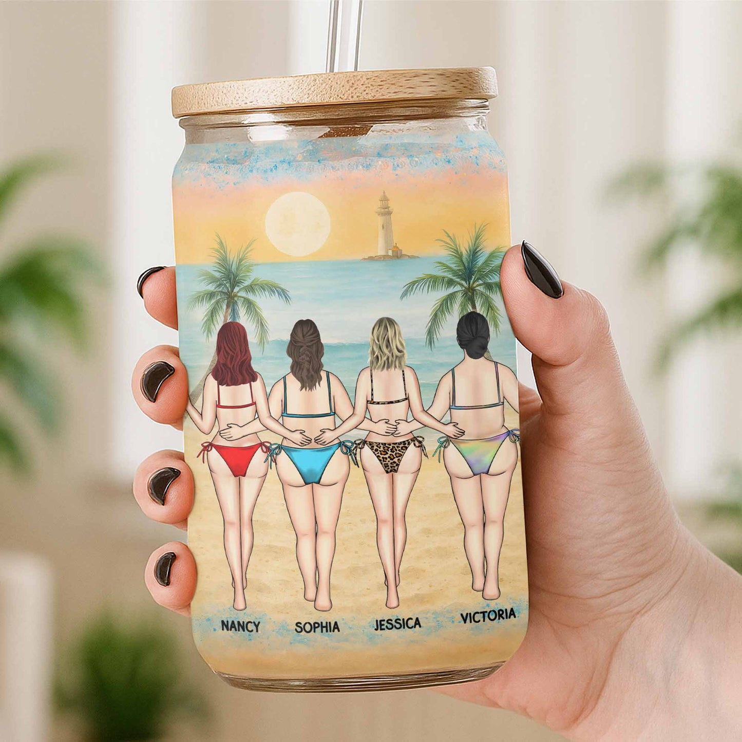 Beach Vibes And My Besties, Sunset And Palm Trees