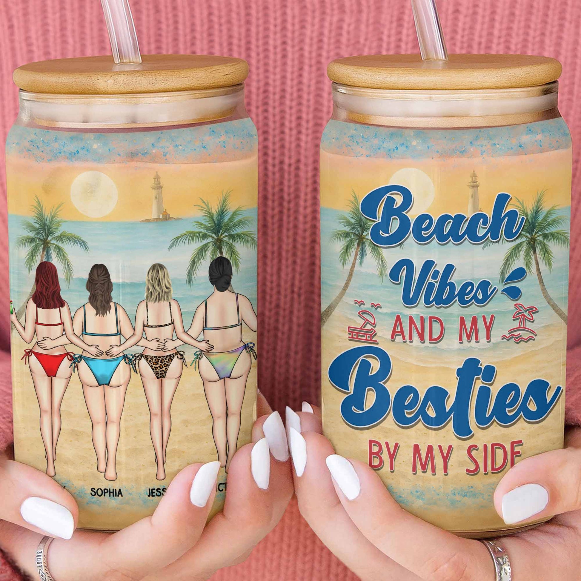 Beach Vibes And My Besties, Sunset And Palm Trees