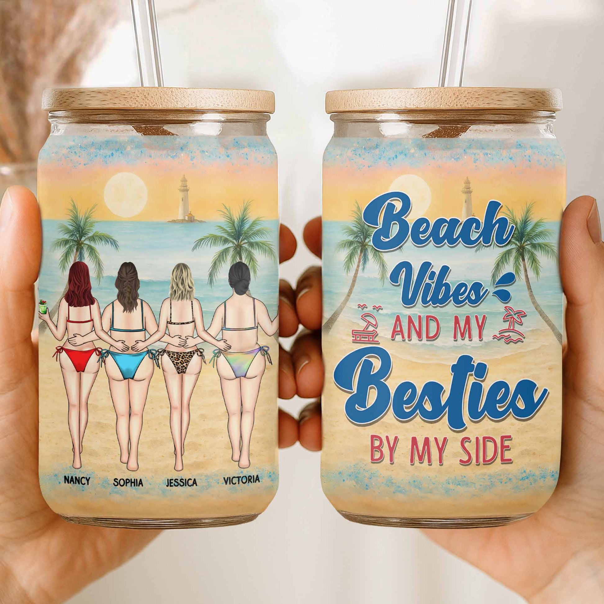 Beach Vibes And My Besties, Sunset And Palm Trees