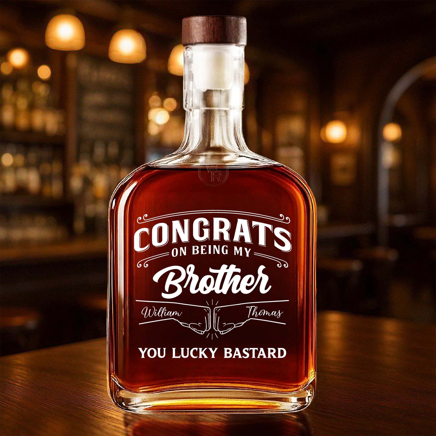 Congrats On Being My Brother Whiskey Bottle Design