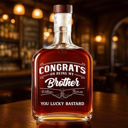 Congrats On Being My Brother Whiskey Bottle Design