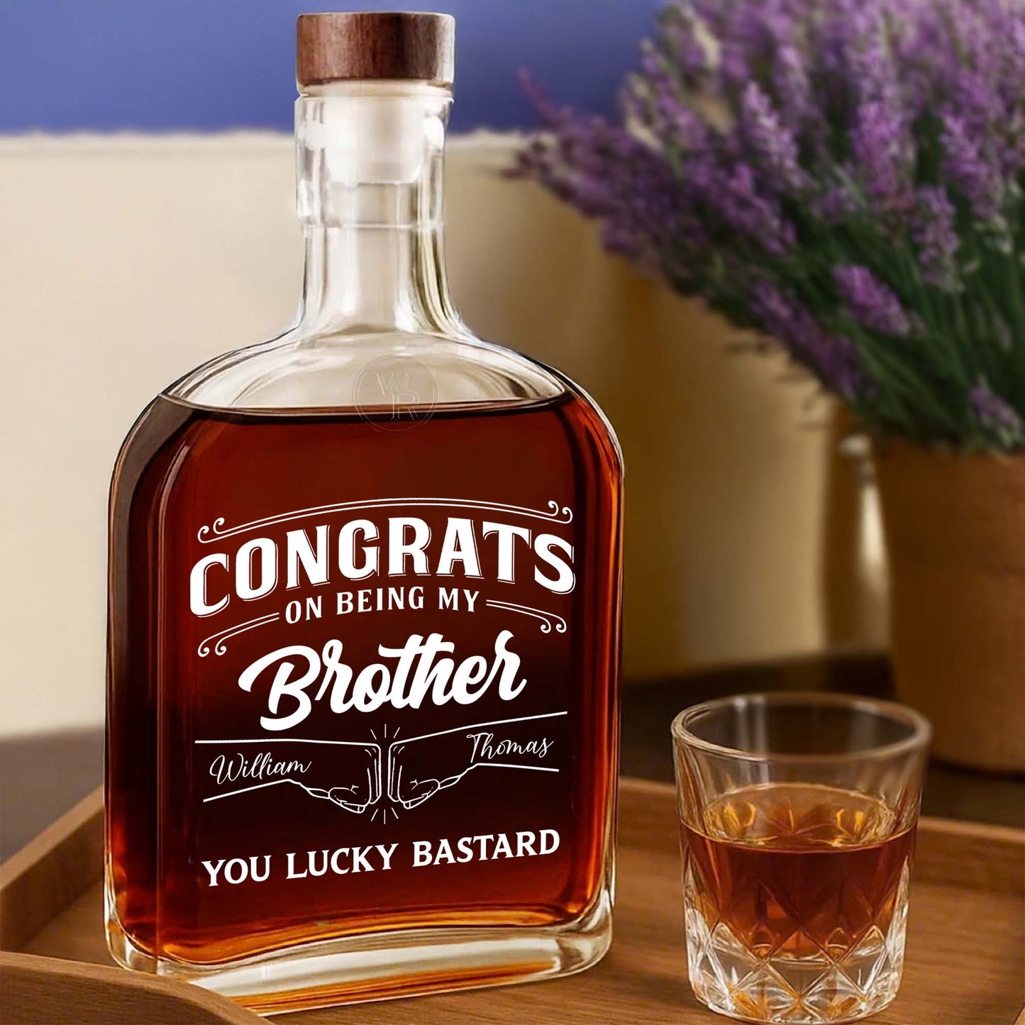 Congrats On Being My Brother Whiskey Bottle Design