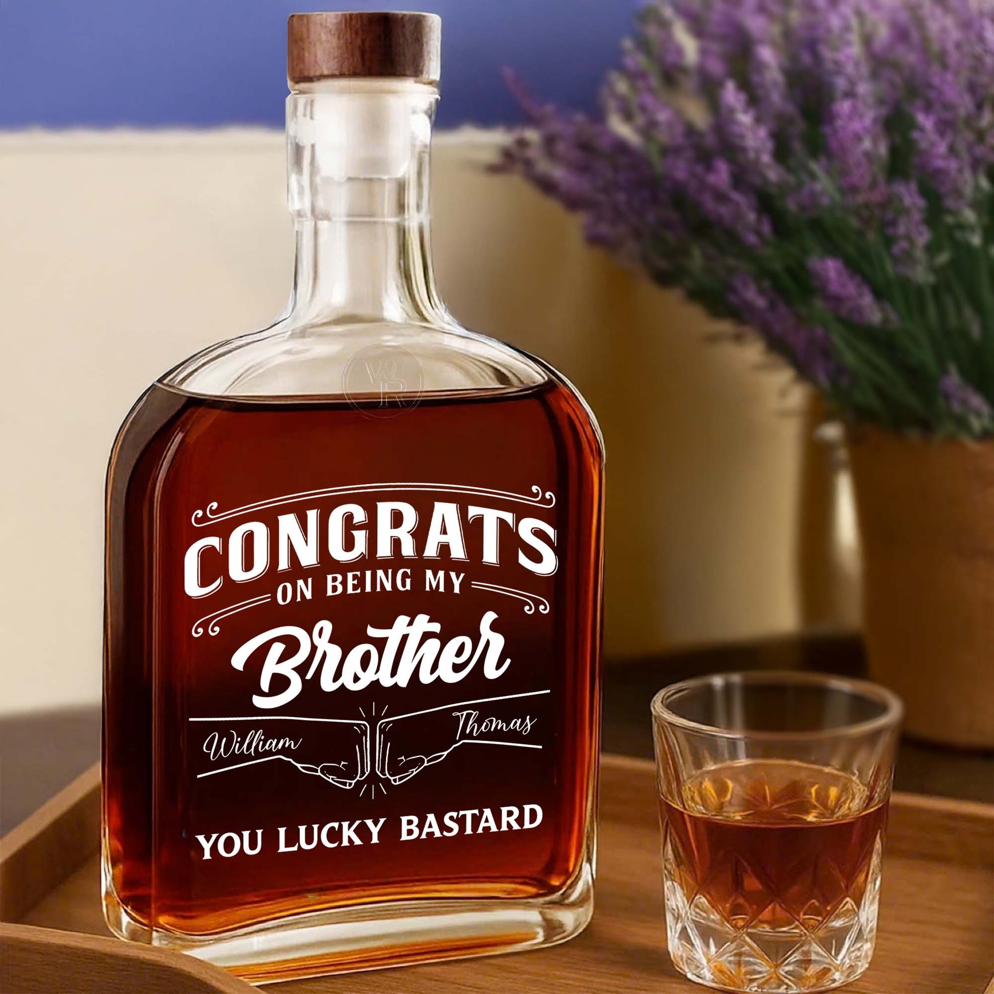Congrats On Being My Brother Whiskey Bottle Design