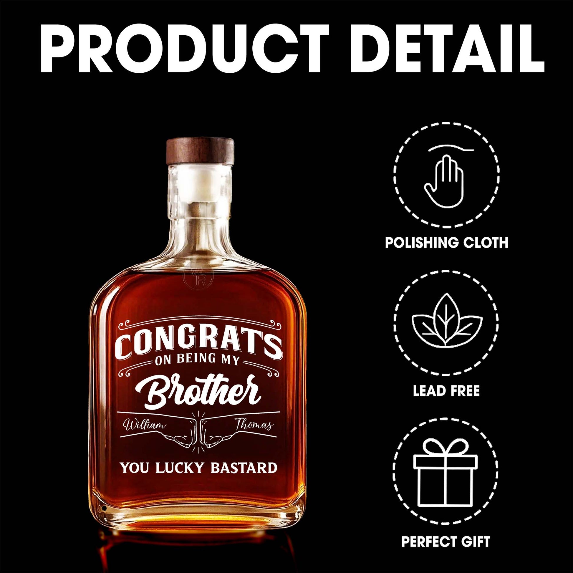 Congrats On Being My Brother Whiskey Bottle Design