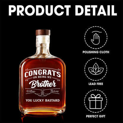 Congrats On Being My Brother Whiskey Bottle Design
