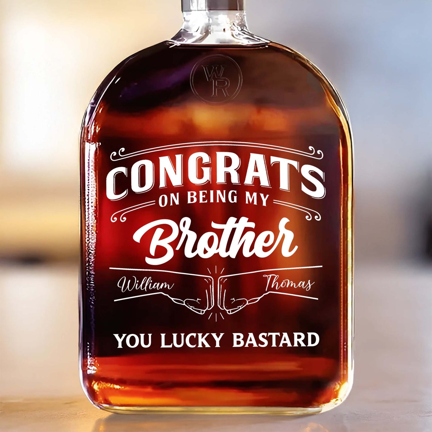 Congrats On Being My Brother Whiskey Bottle Design