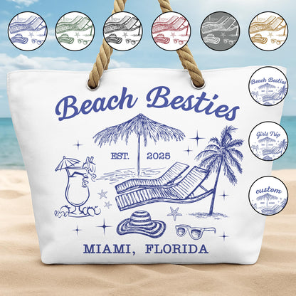 Beach Besties, Miami, Florida, Palm Tree And Beach Chair
