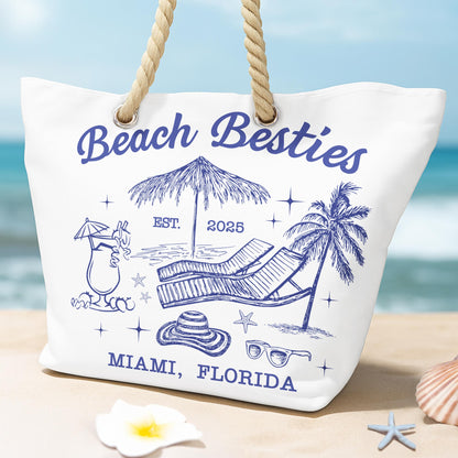 Beach Besties, Miami, Florida, Palm Tree And Beach Chair