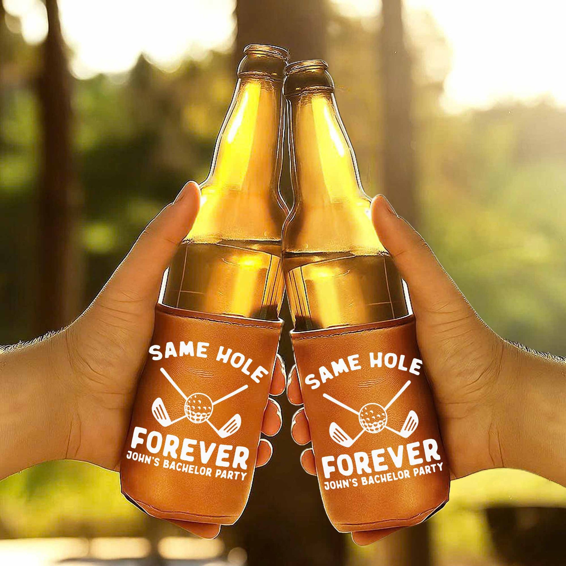 Last Swing Before The Ring With Golf Clubs and Ball