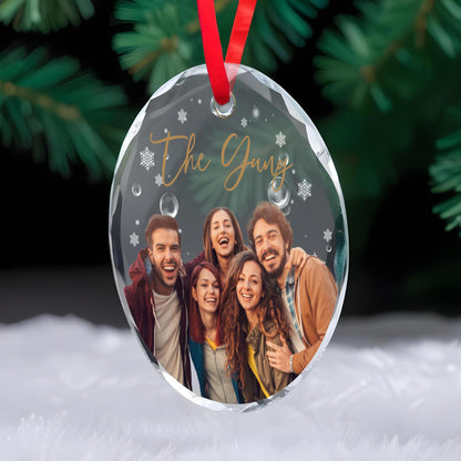 Cherish The Special Moments With Loved Ones - Personalized Custom Circle Glass Ornament - BST035_CGOR