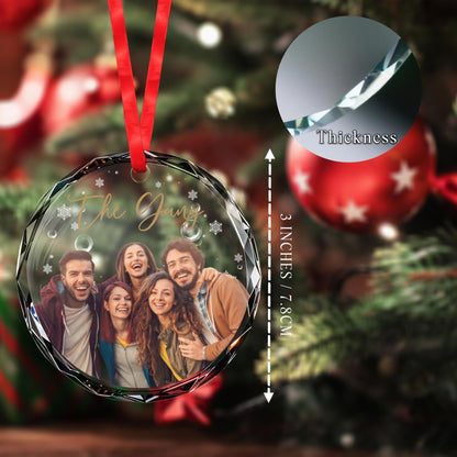 Cherish The Special Moments With Loved Ones - Personalized Custom Circle Glass Ornament - BST035_CGOR