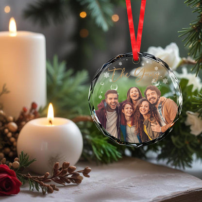 Cherish The Special Moments With Loved Ones - Personalized Custom Circle Glass Ornament - BST035_CGOR