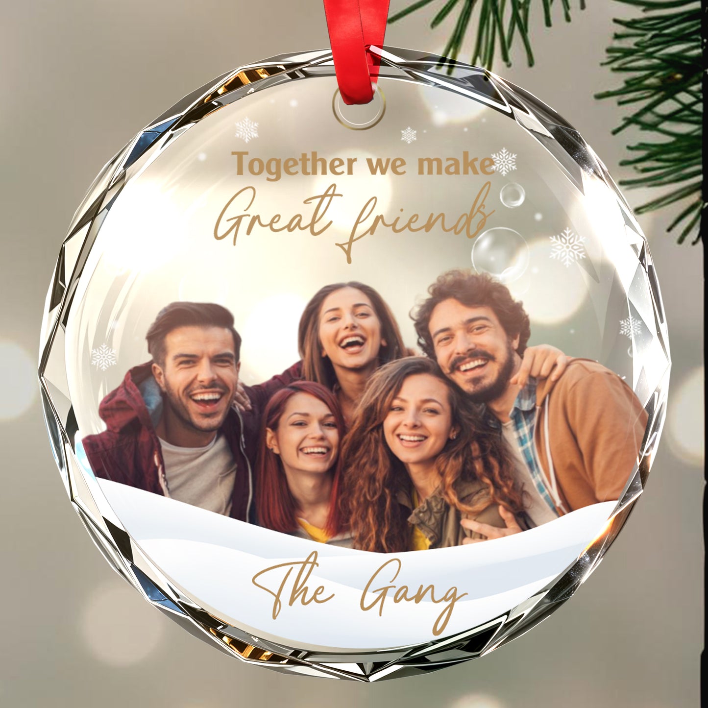 Together We Make Great Friends Glass Ornament