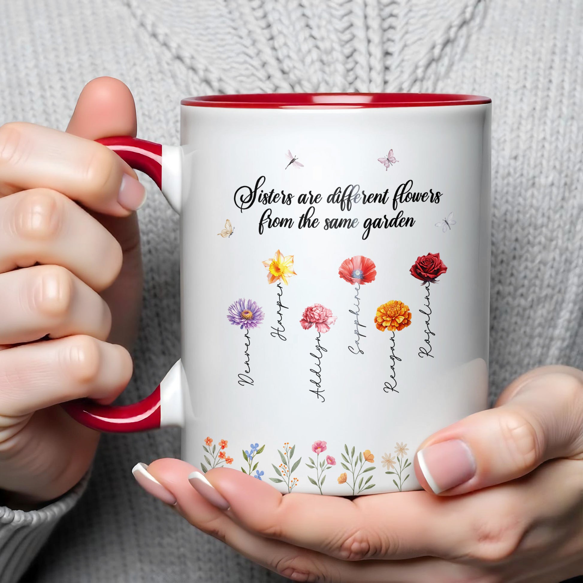 Sisters Are Different Flowers From The Same Garden, Flowers and Butterflies