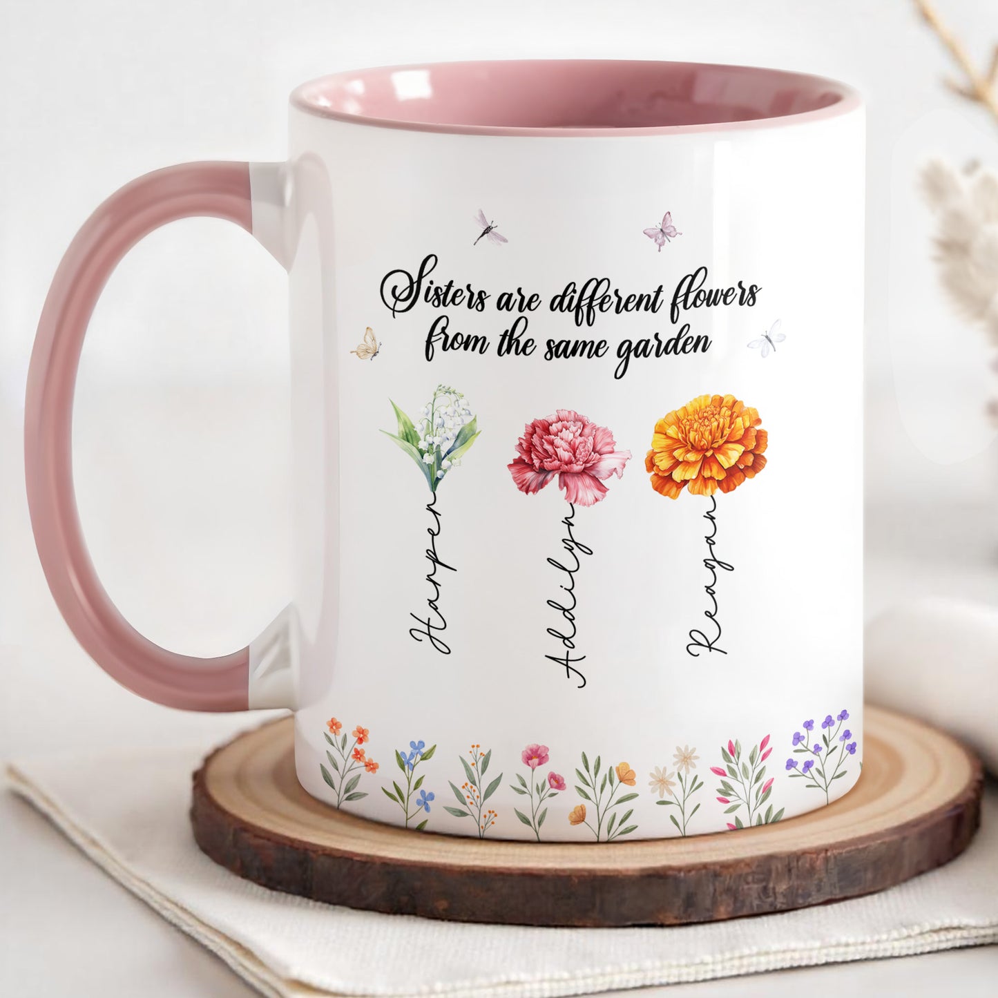 Sisters Are Different Flowers From The Same Garden, Flowers and Butterflies