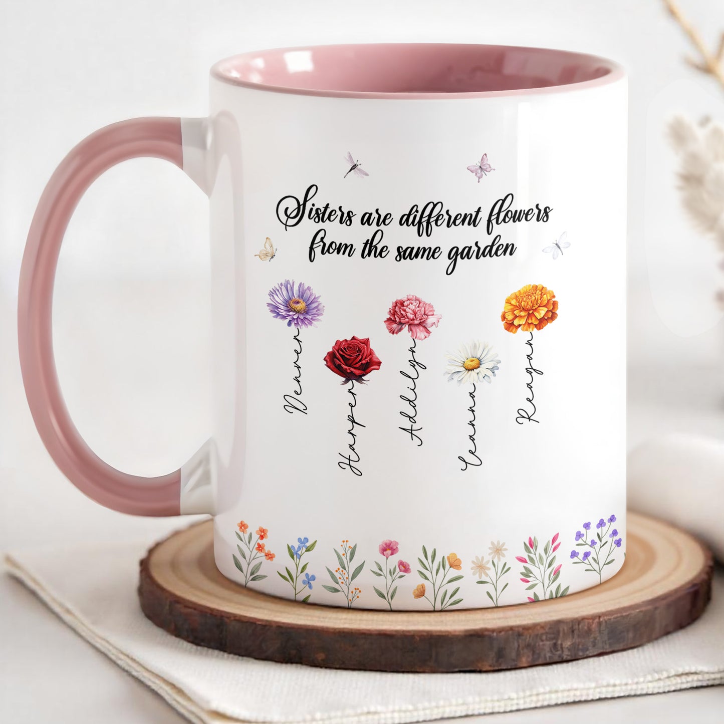 Sisters Are Different Flowers From The Same Garden, Flowers and Butterflies