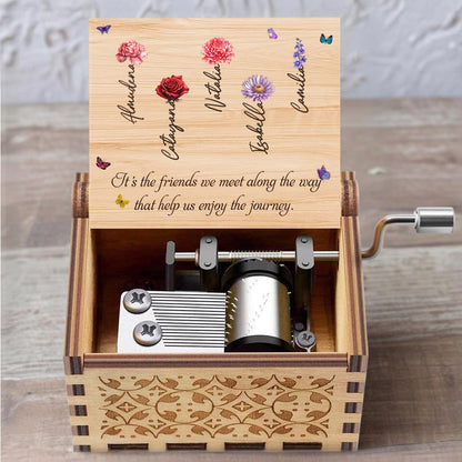 Enjoy The Journey Music Box With Flowers And Butterflies