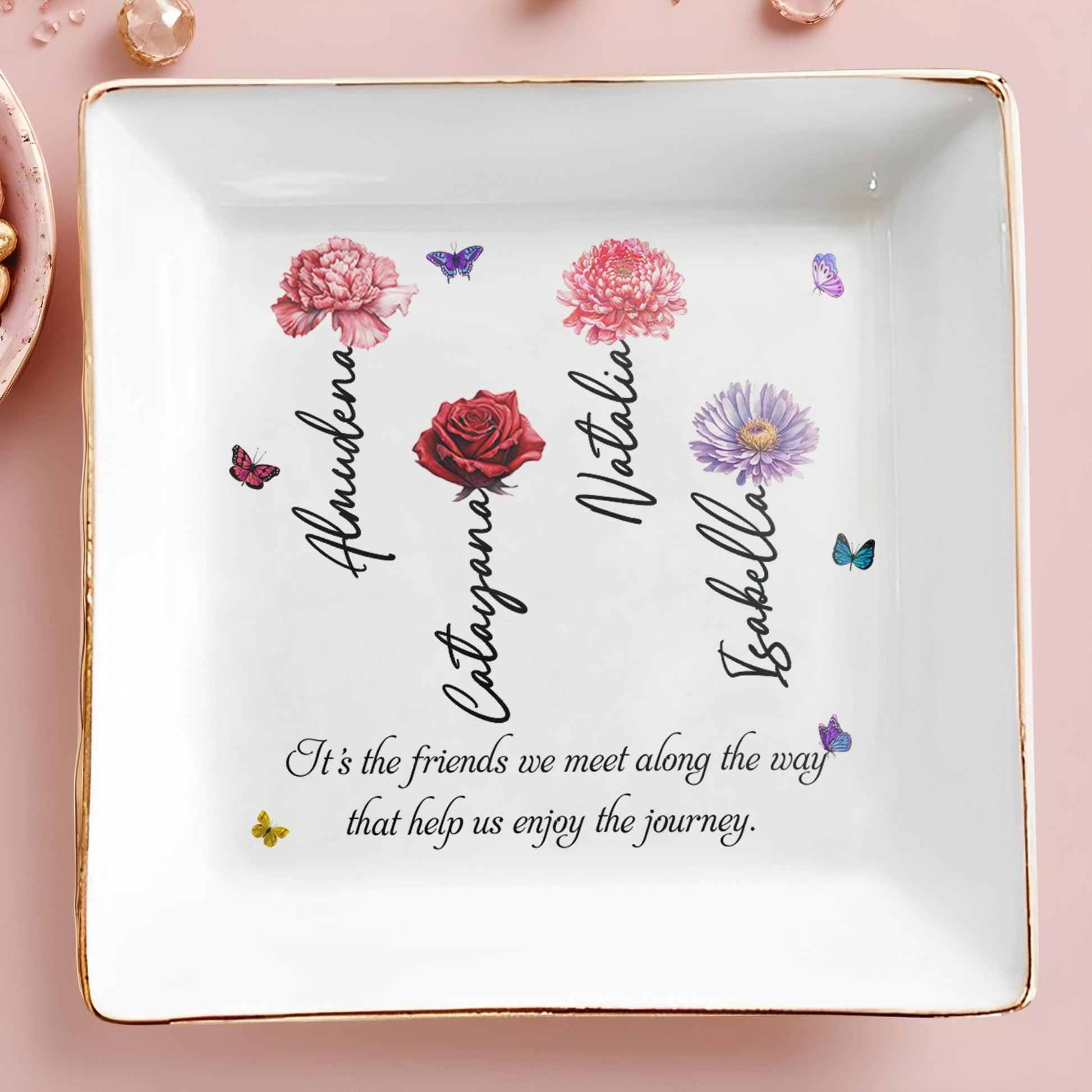 Enjoy The Journey Friendship Quote Jewelry Dish