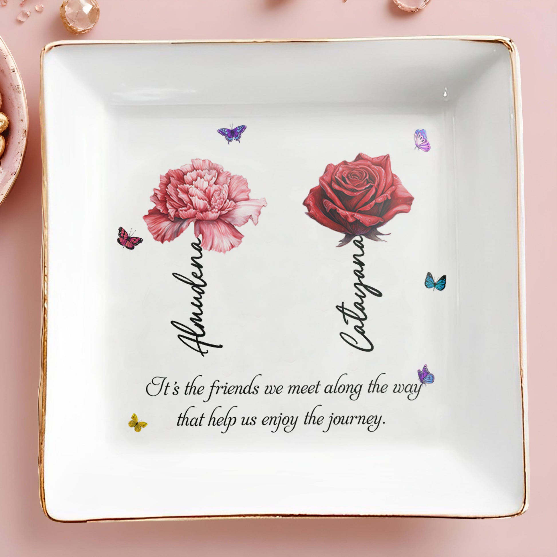 Enjoy The Journey Friendship Quote Jewelry Dish