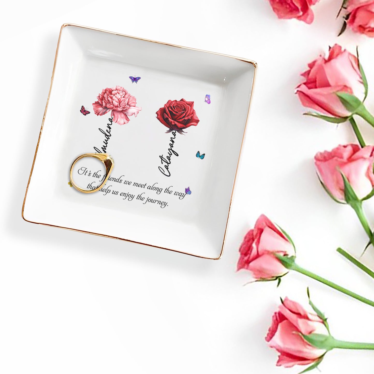 Enjoy The Journey Friendship Quote Jewelry Dish