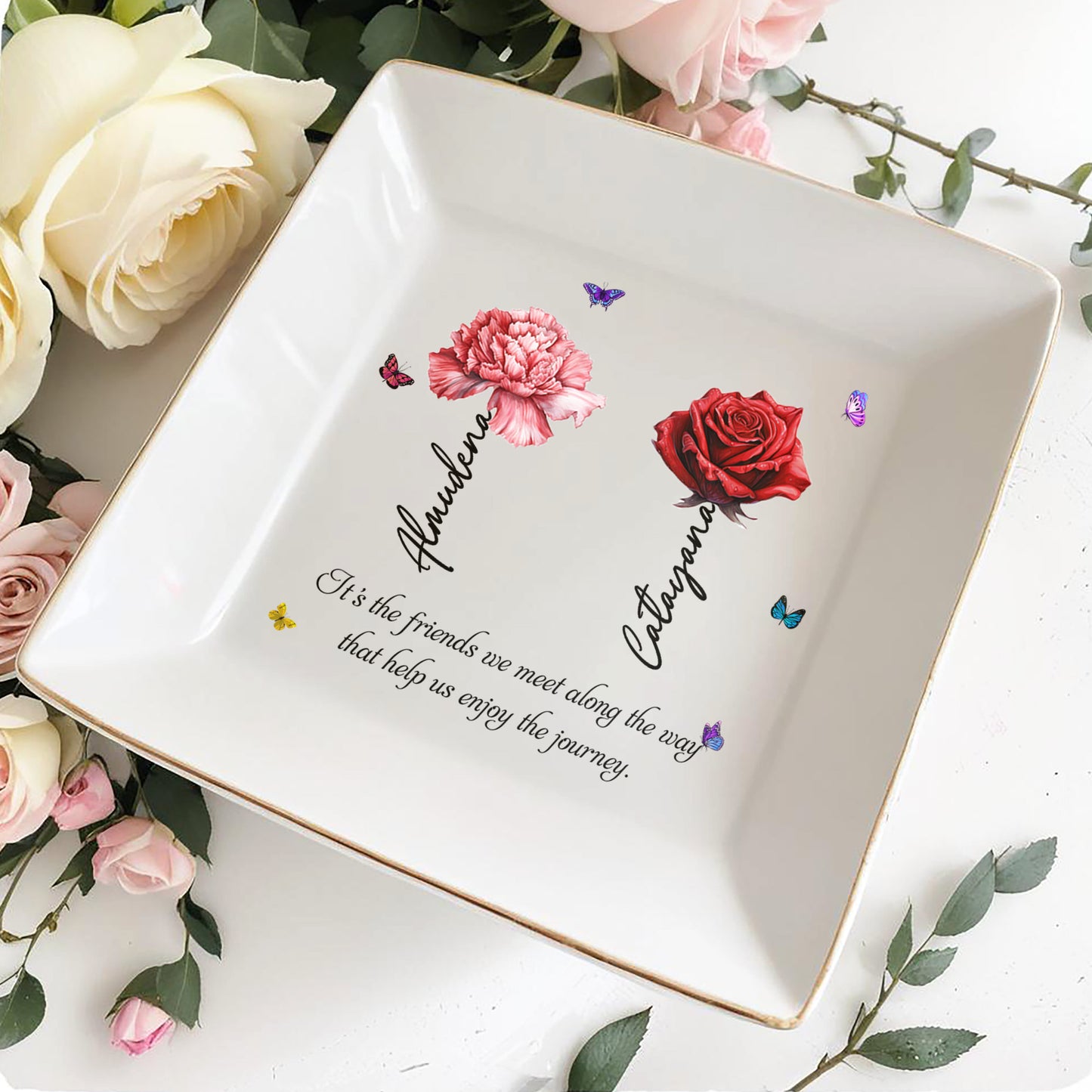 Enjoy The Journey Friendship Quote Jewelry Dish