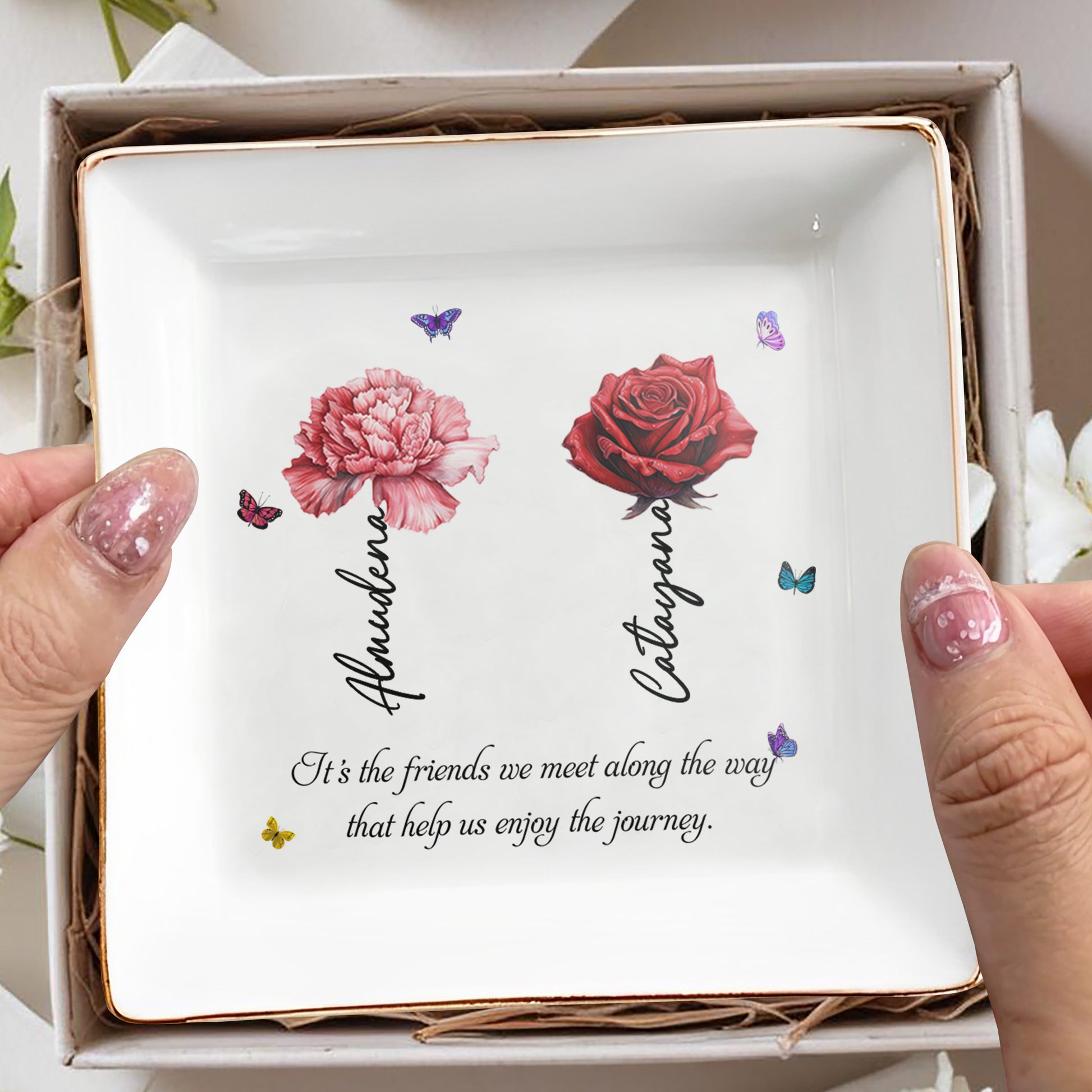 Enjoy The Journey Friendship Quote Jewelry Dish