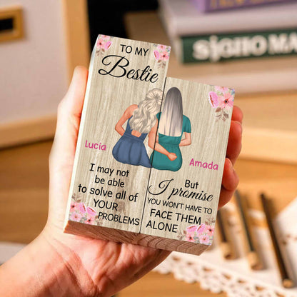 À ma meilleure amie, je promets que tu n'affronteras pas les problèmes seule - Bougeoir personnalisé - BST046_CAHOW