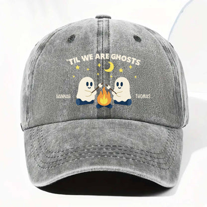 'Til We Are Ghosts, Ghosts Around A Campfire - Personalized Custom Washed Denim Cap - BST048_WDCAP