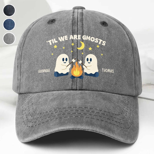 'Til We Are Ghosts, Ghosts Around A Campfire - Personalized Custom Washed Denim Cap - BST048_WDCAP