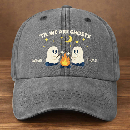 'Til We Are Ghosts, Ghosts Around A Campfire - Personalized Custom Washed Denim Cap - BST048_WDCAP