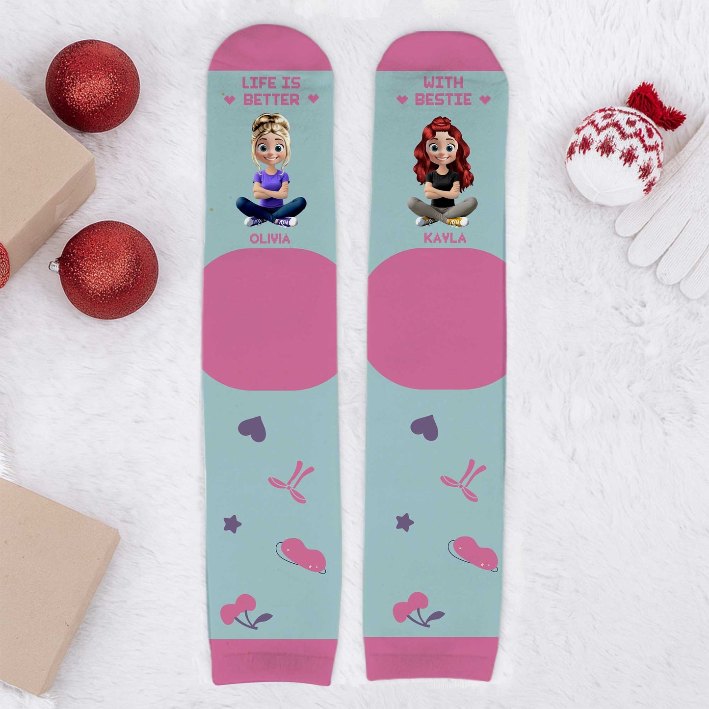 Life Is Better With Bestie And Cartoon Girl Figures