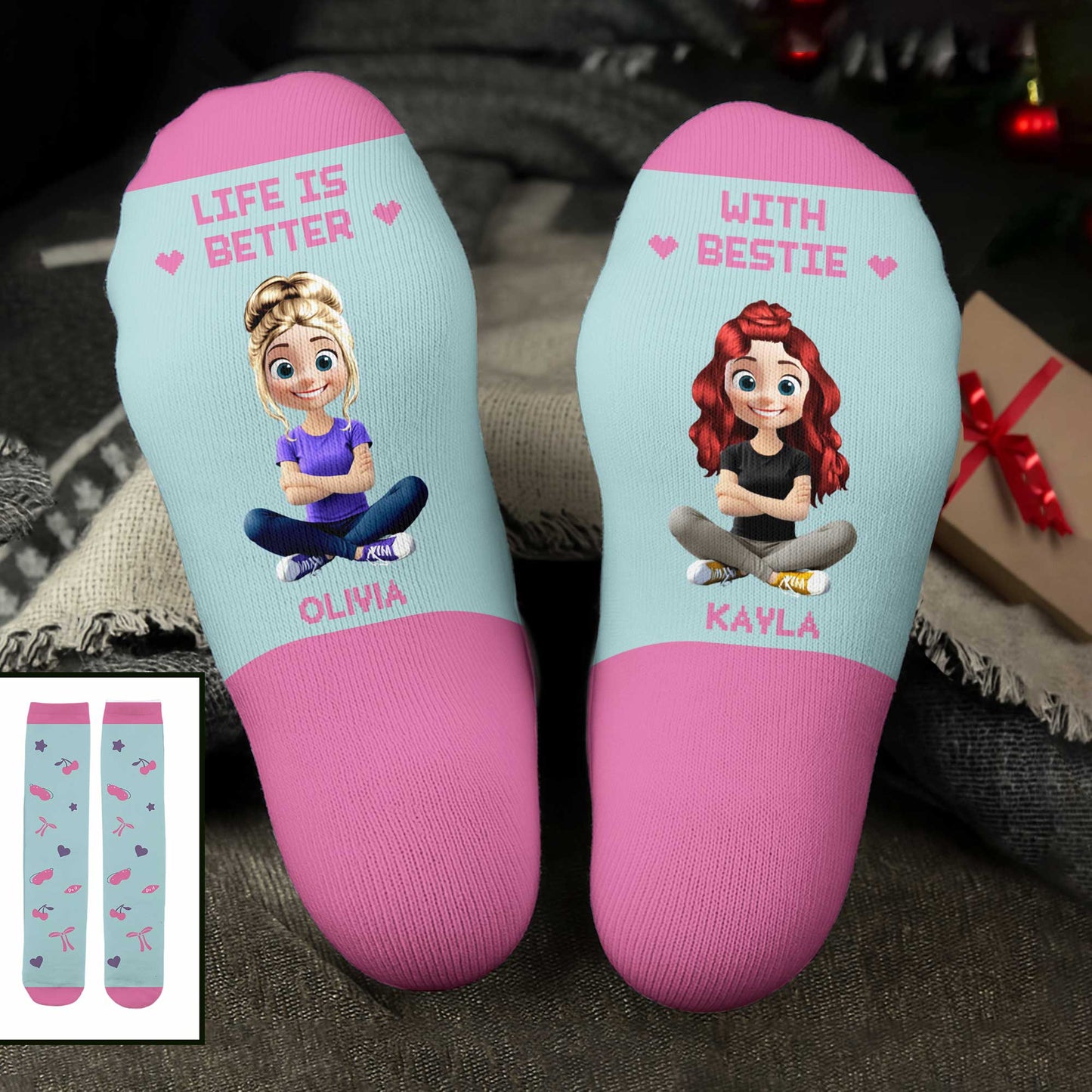 Life Is Better With Bestie And Cartoon Girl Figures