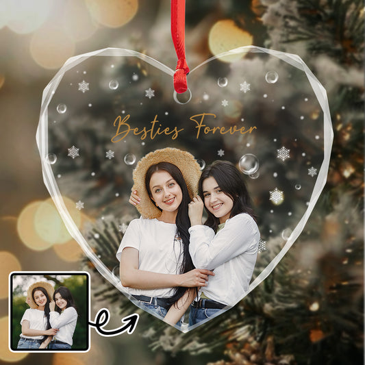 Besties Forever Heart And Snowflakes Design