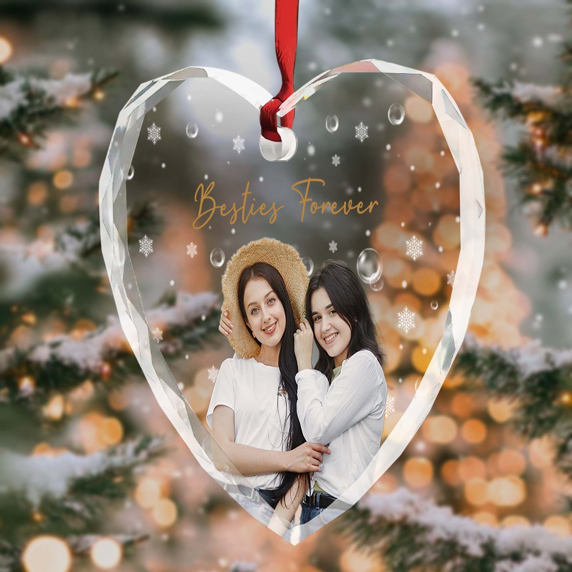 Besties Forever Heart And Snowflakes Design