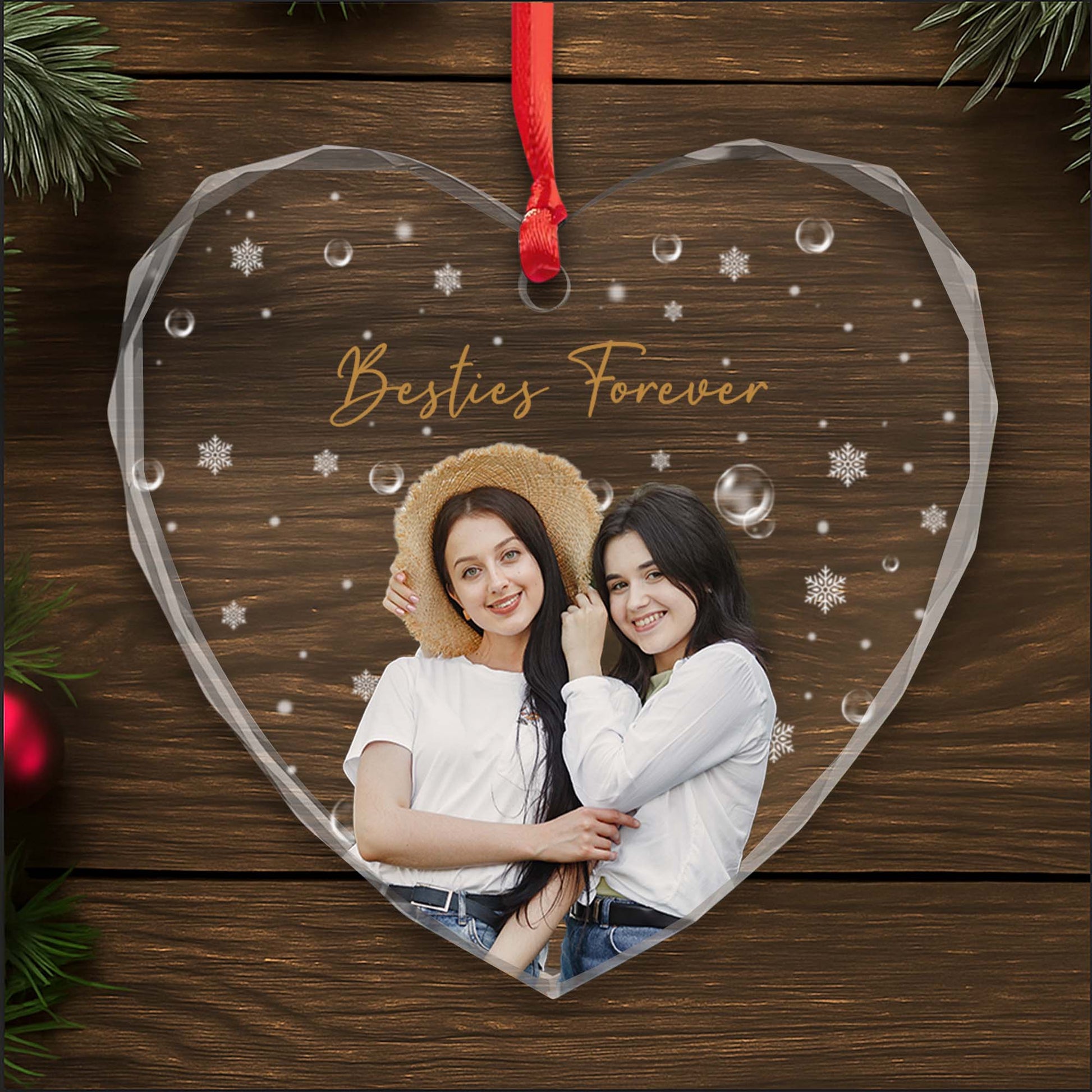 Besties Forever Heart And Snowflakes Design