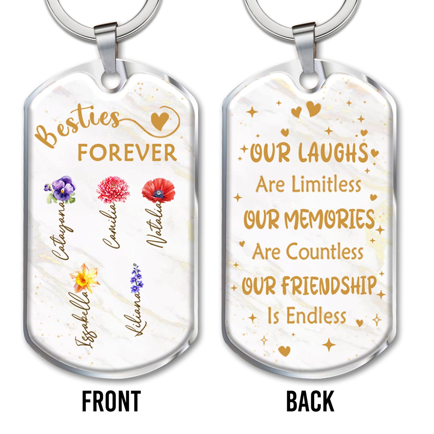 Besties Forever With Limitless Laughs And Endless Memories Keychain