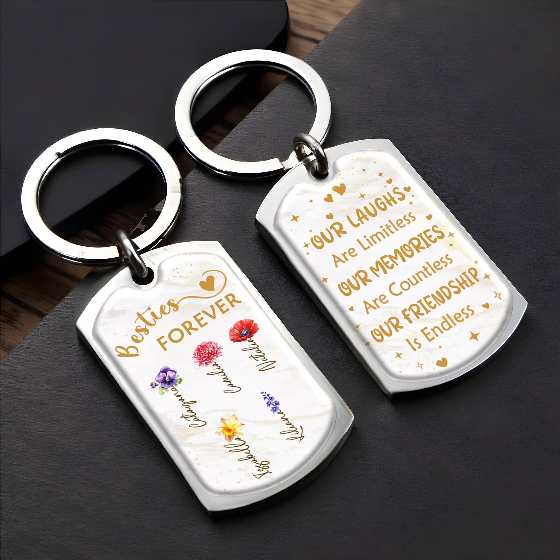 Besties Forever With Limitless Laughs And Endless Memories Keychain