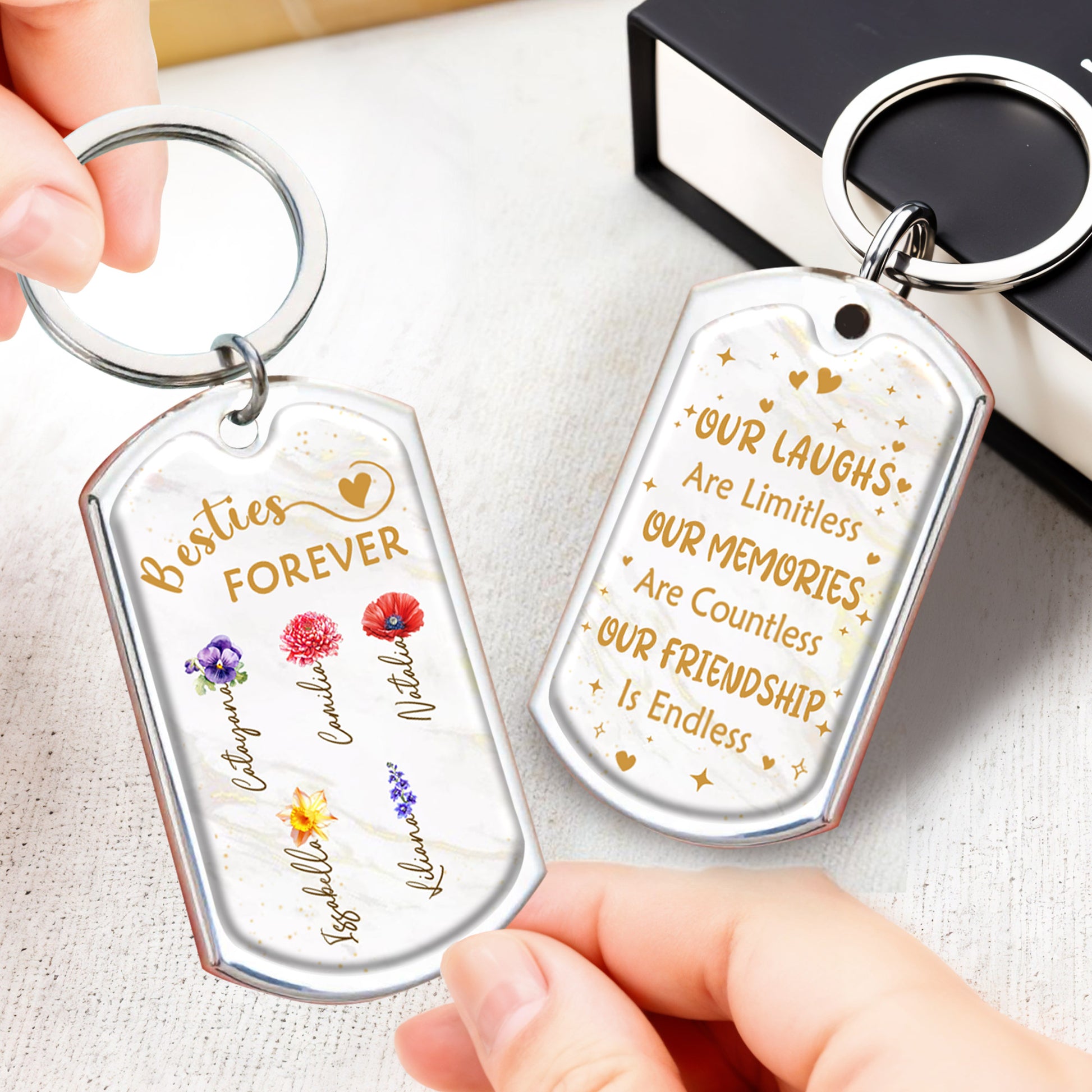 Besties Forever With Limitless Laughs And Endless Memories Keychain