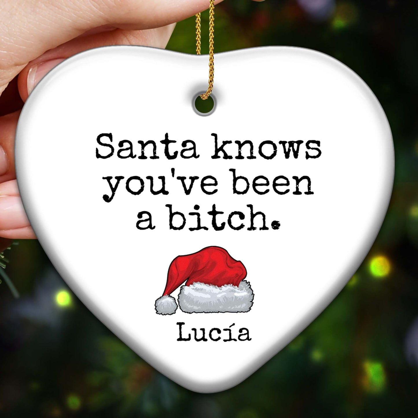 Santa Knows You've Been A Bit Naughty Christmas Ornament