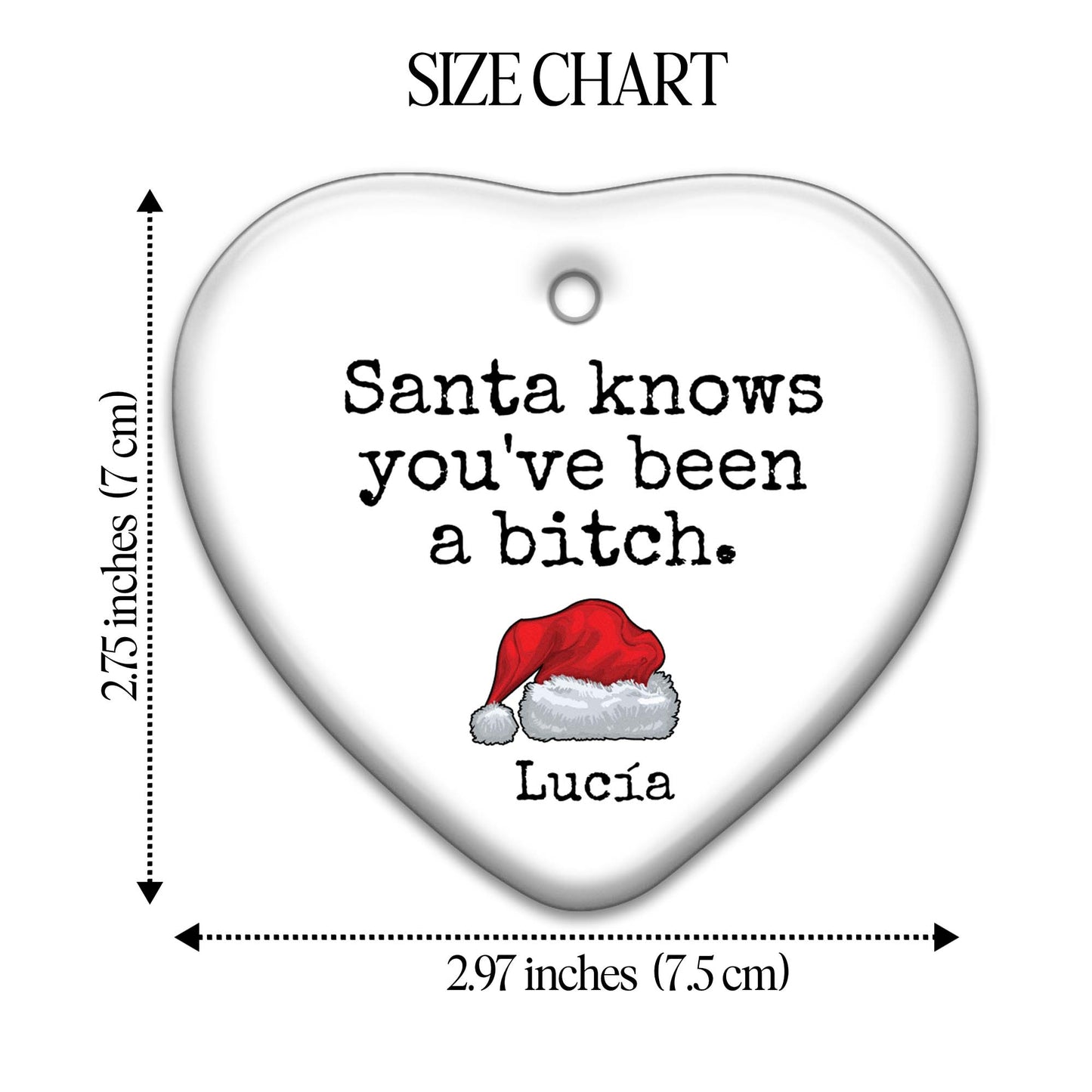 Santa Knows You've Been A Bit Naughty Christmas Ornament