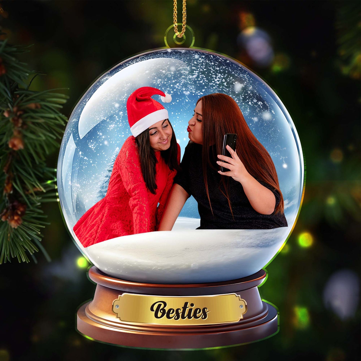 Besties Forever Christmas Snow Globe