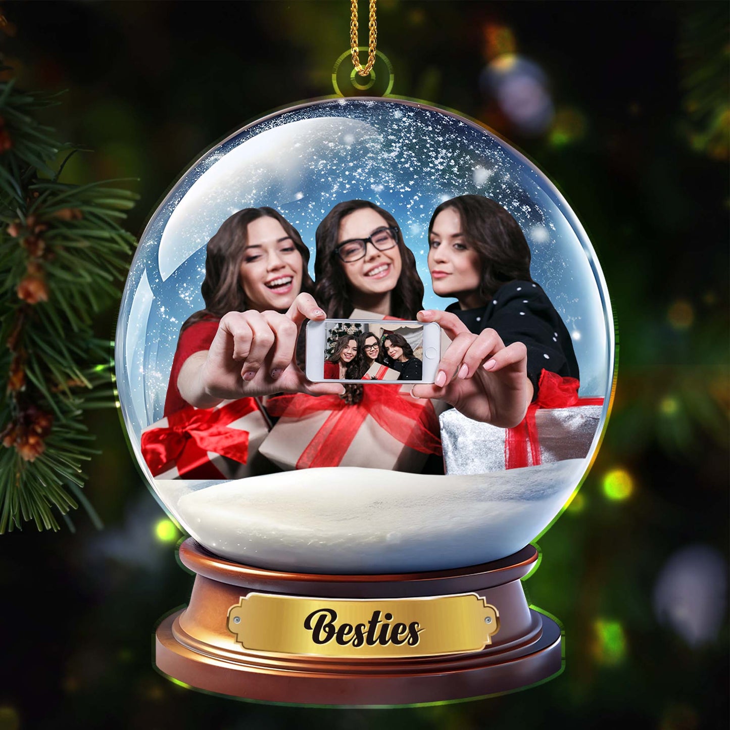 Besties Forever Christmas Snow Globe