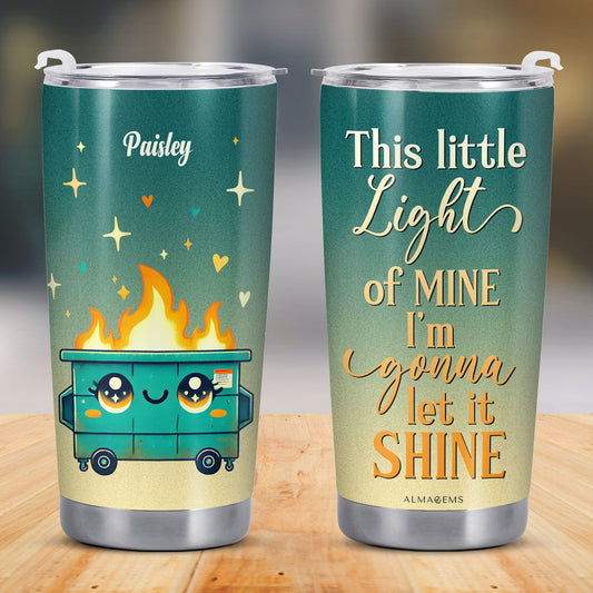 Let It Shine Cute Cart with Flames and Stars Tumbler